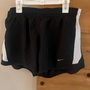 Nike Black Women's Athletic Shorts with White Side Panels